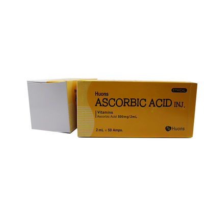 Vitamin C Ascorbic Acid From Huons Water Soluble Vitamin Each Box Contains 50 Injectable Laroscorbine 0.5g/2ml