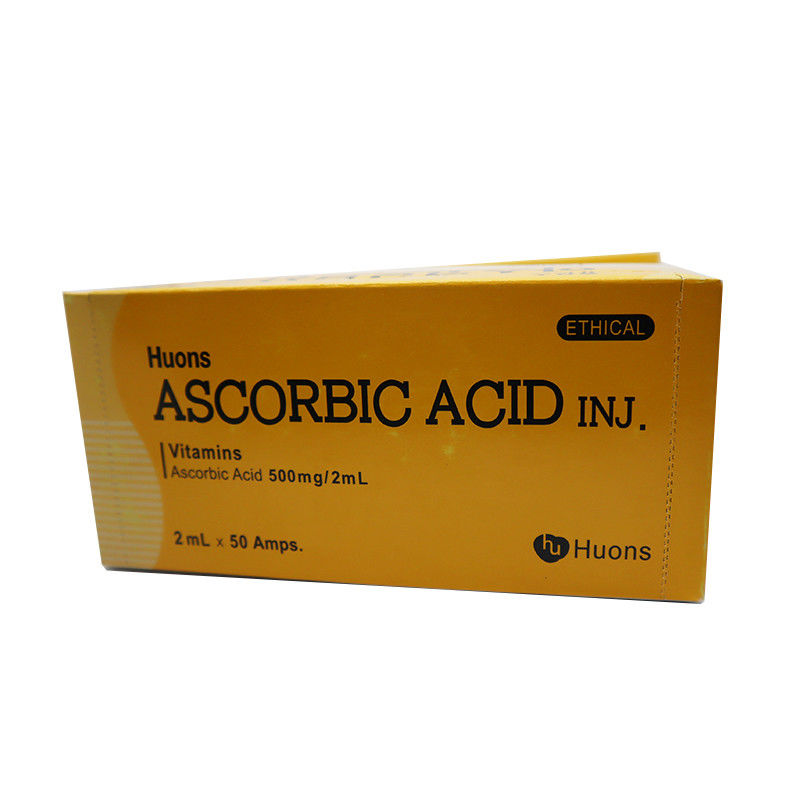 Vitamin C Ascorbic Acid From Huons Water Soluble Vitamin Each Box Contains 50 Injectable Laroscorbine 0.5g/2ml